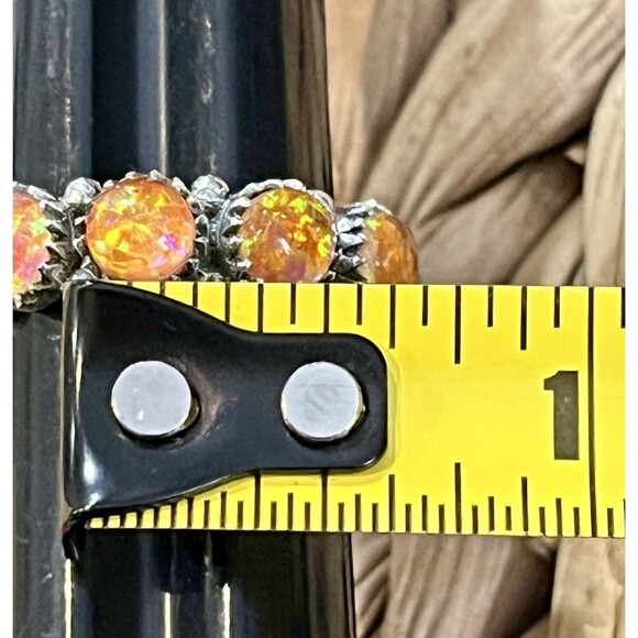 AURORA OPAL Southwestern Sterling Silver Infinity Ring Sz 8 - Picture 11 of 11